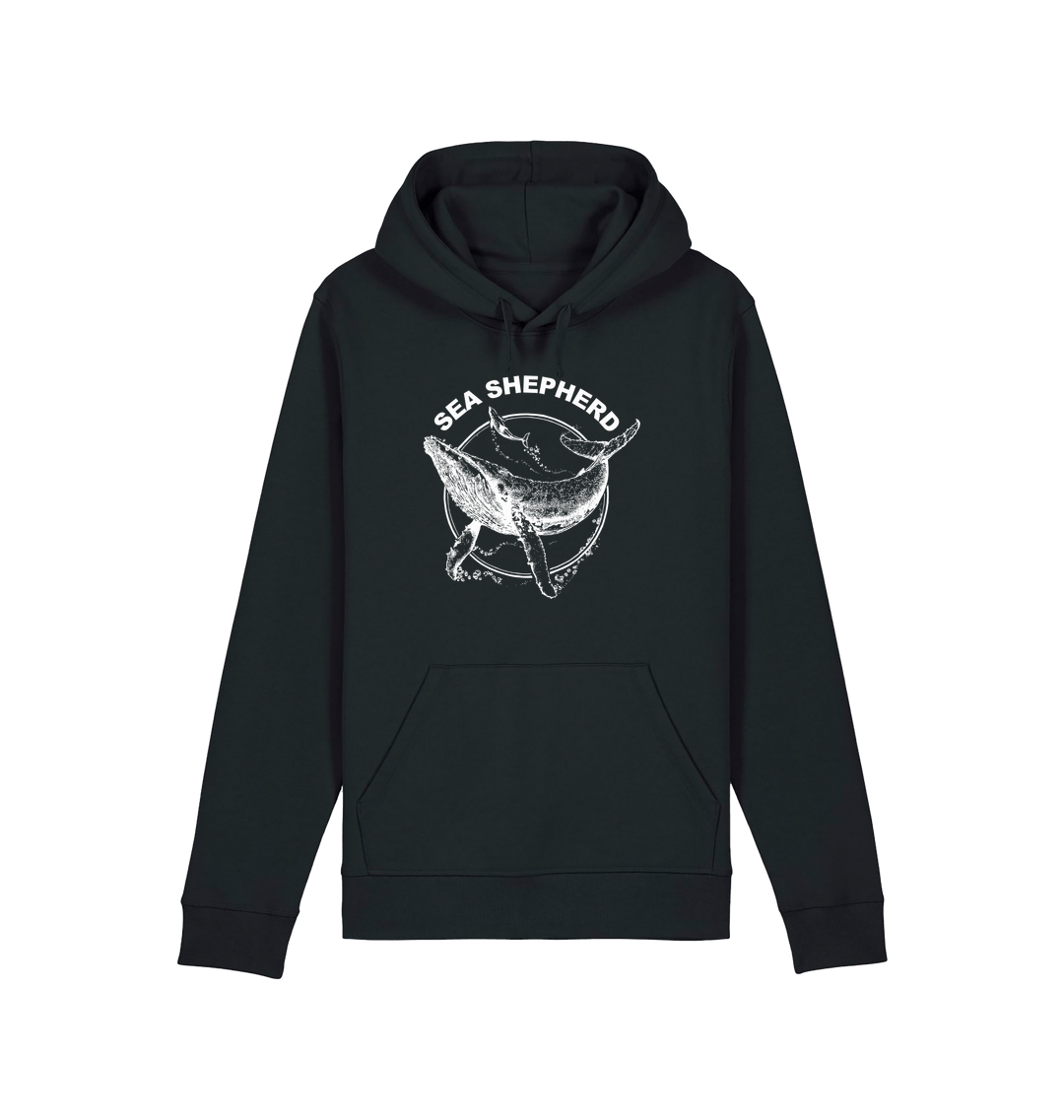 Black Printed Hoody Front