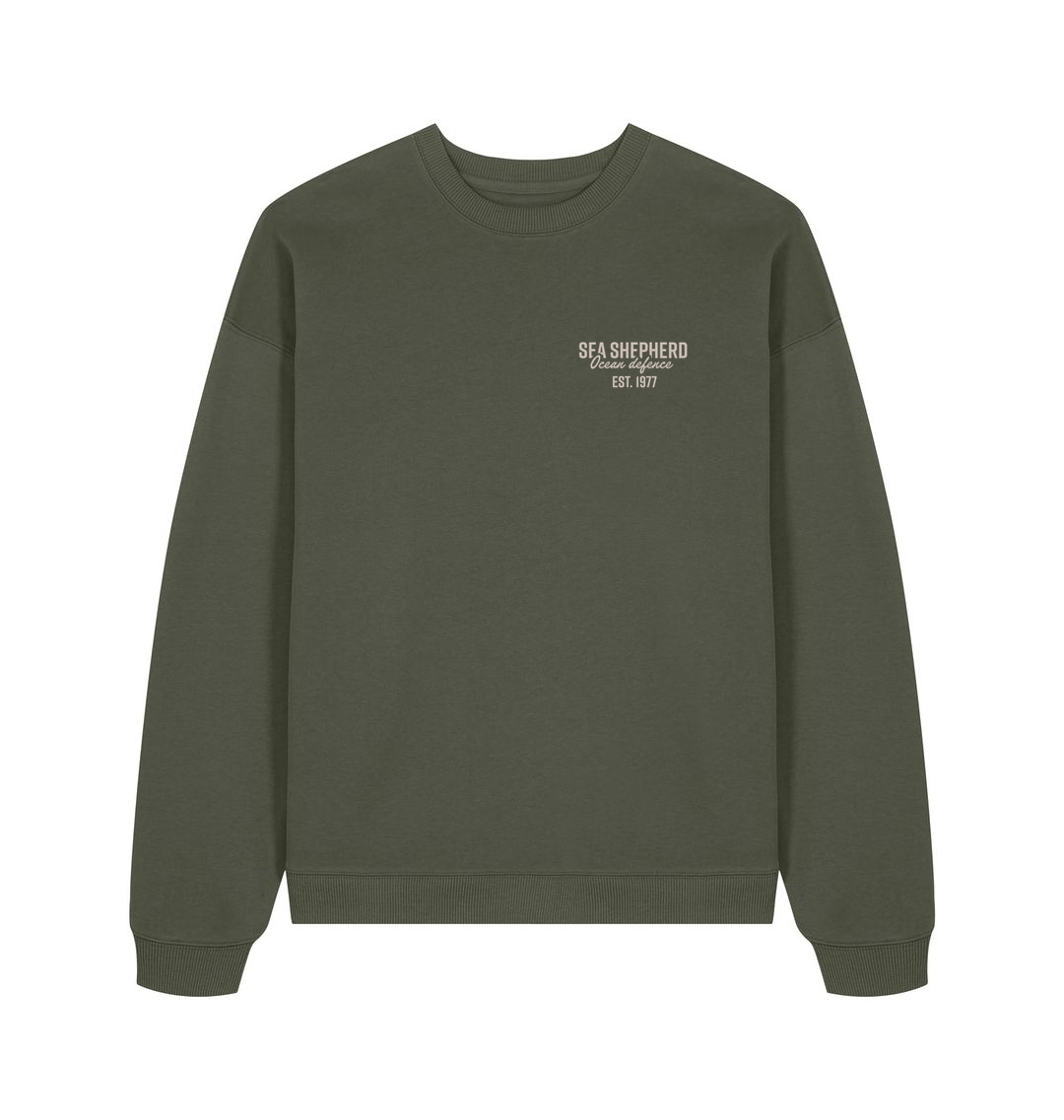 Khaki Printed Sweater Front
