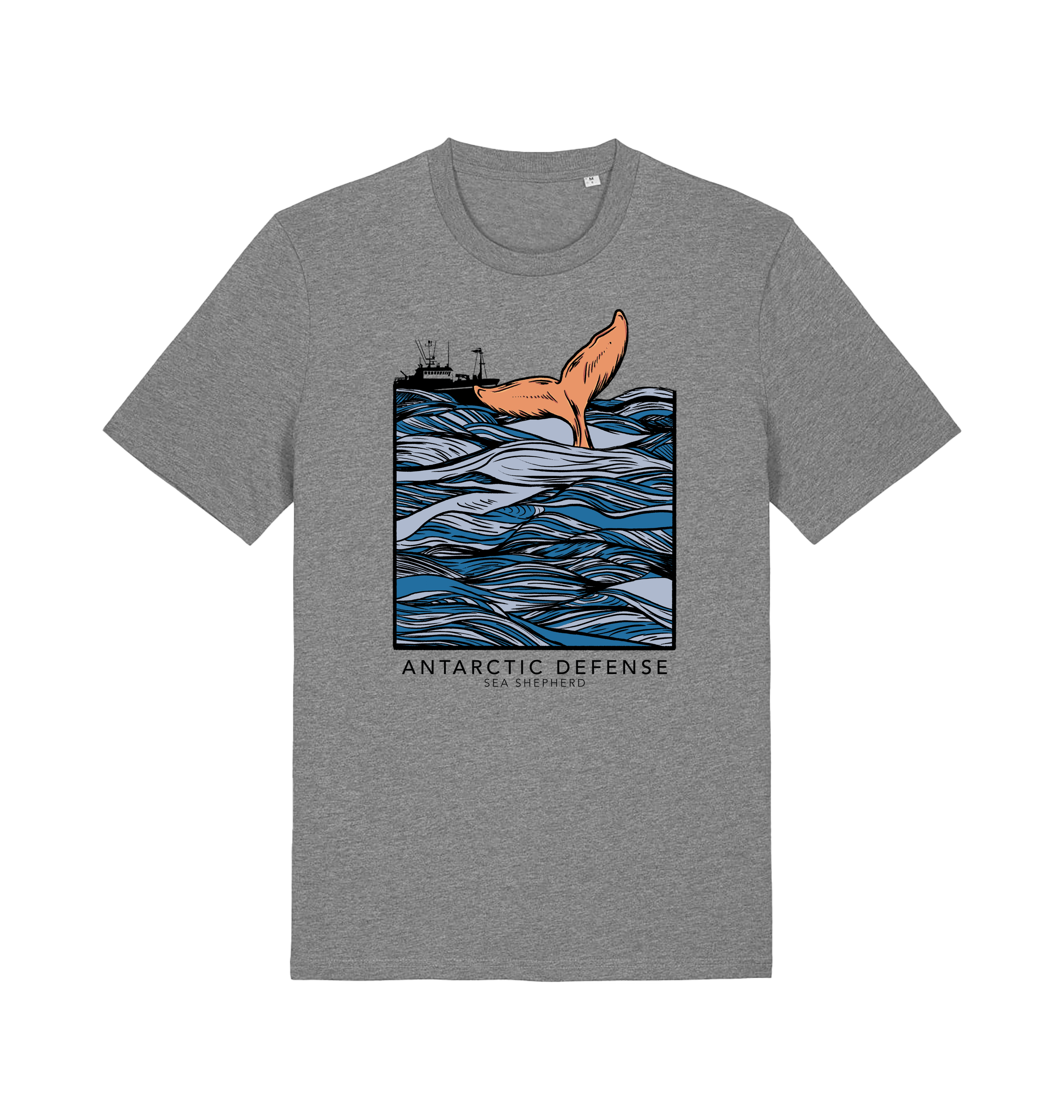 Antarctic Defense Whale T-Shirt | Organic Sea Shepherd | Sea