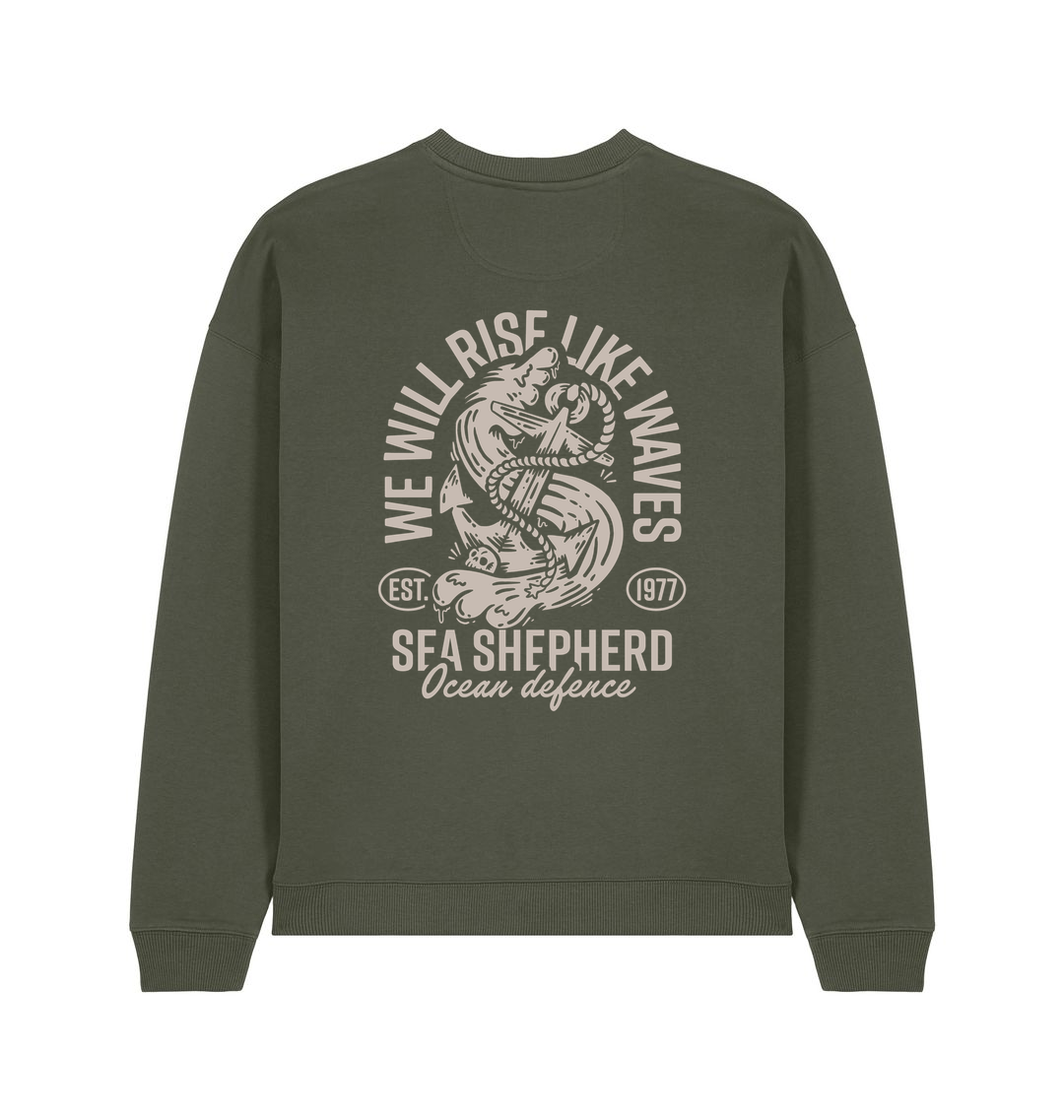 Khaki Printed Sweater Back