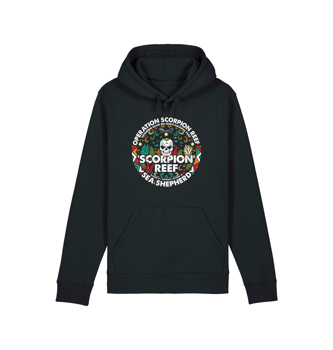 Black Printed Hoody Front