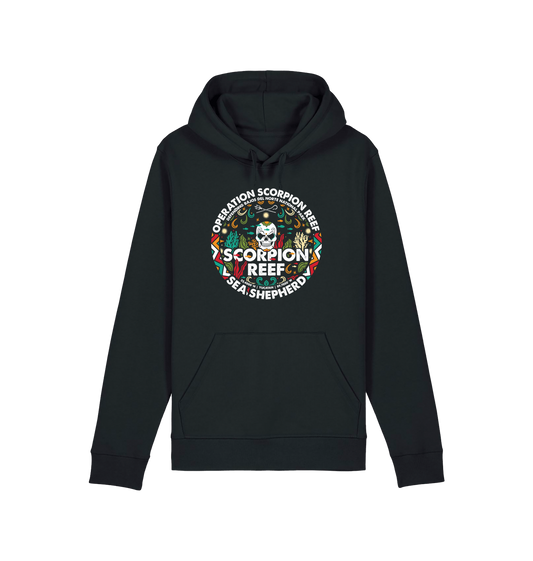 Black Printed Hoody Front