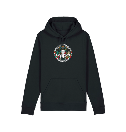 Black Printed Hoody Front