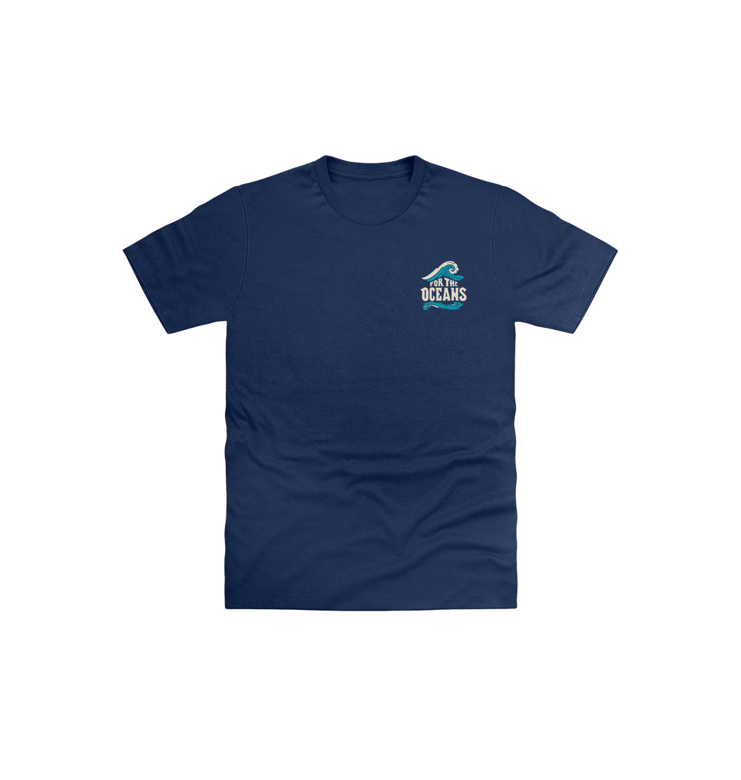 Navy Printed Kids T-Shirt Front