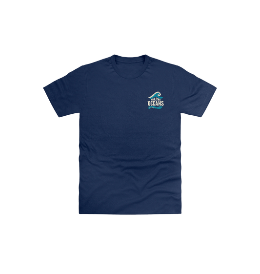 Navy Printed Kids T-Shirt Front