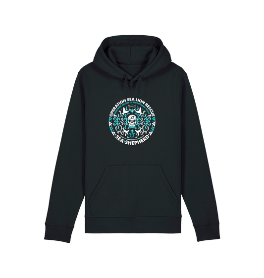 Black Printed Hoody Front