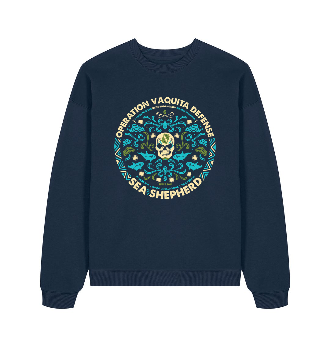 French Navy Printed Sweater Front