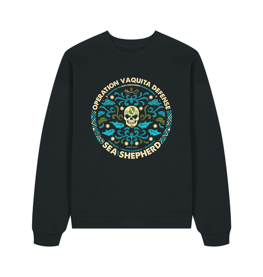 Black Printed Sweater Front