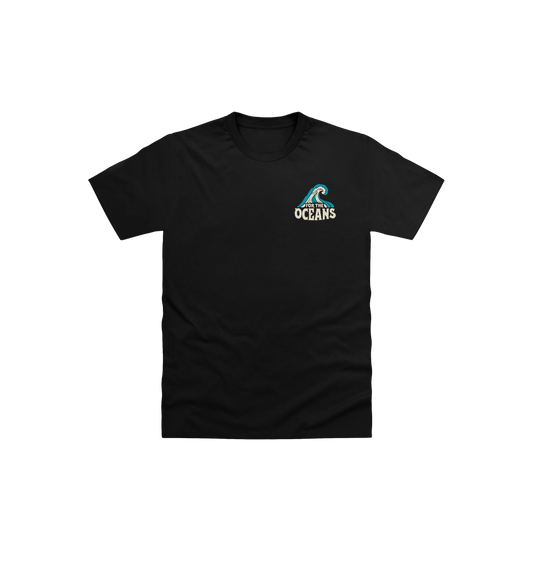 Black Printed Kids T-Shirt Front