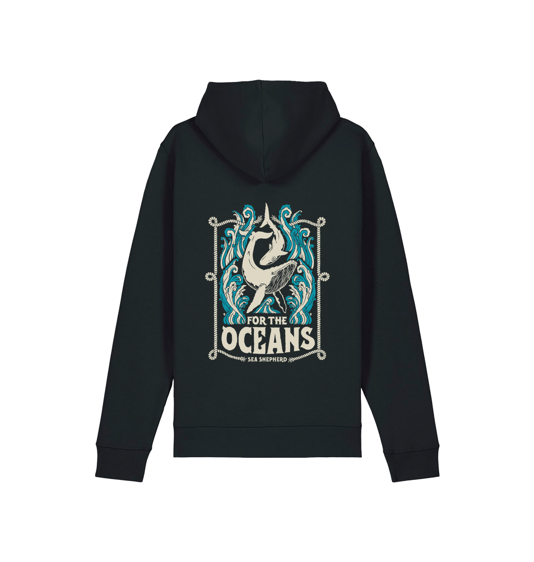 Black Printed Hoody Back