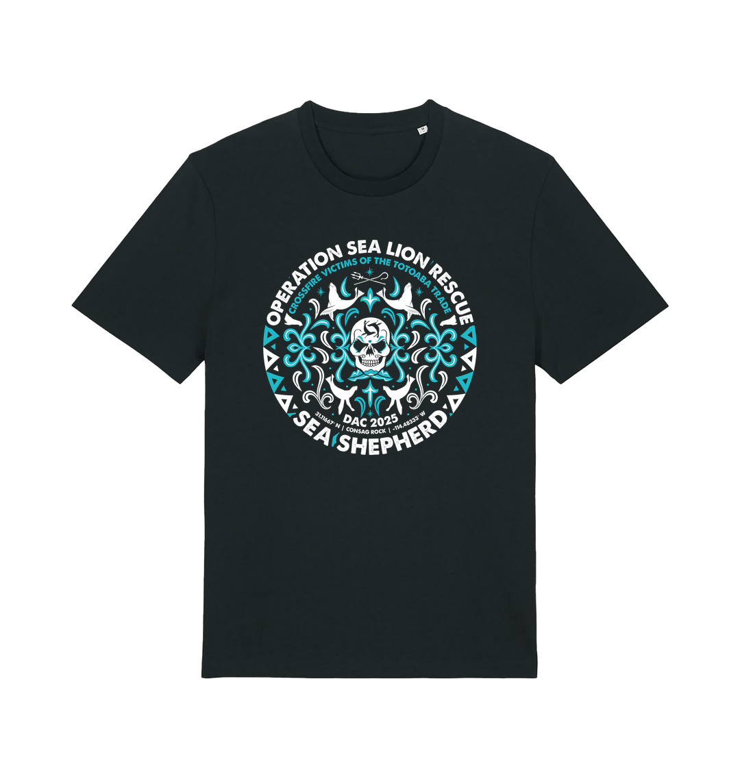 Black Printed T-shirt Front