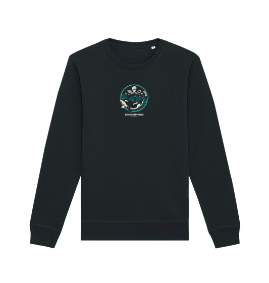 Black Printed Sweater Front