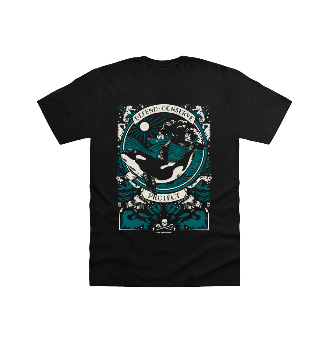 Black Printed T-shirt Back