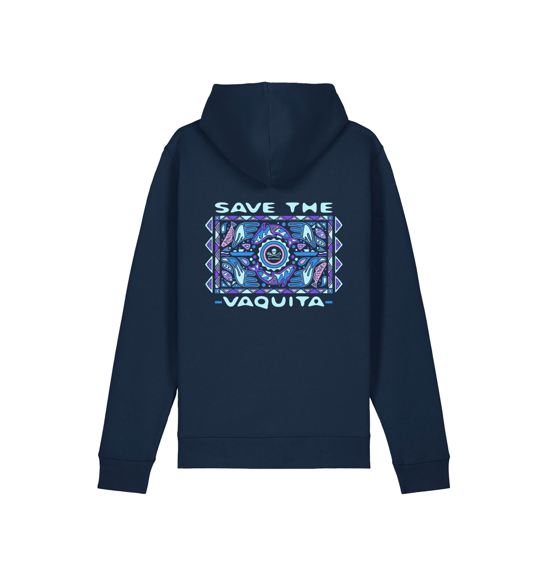 French Navy Printed Hoody Back