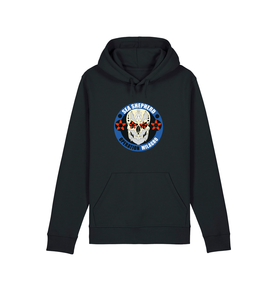 Black Printed Hoody Front