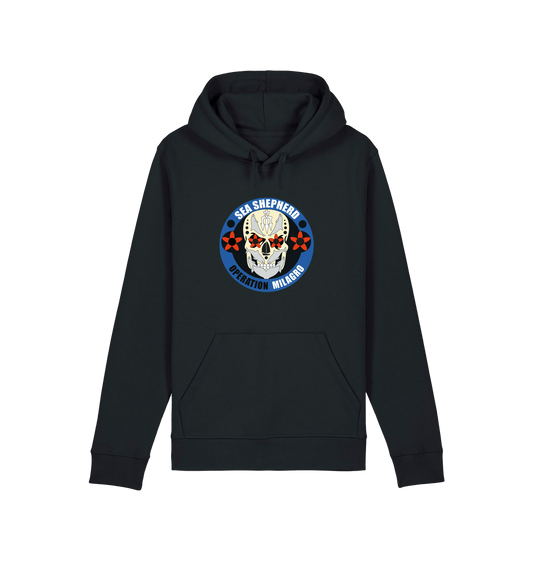 Black Printed Hoody Front