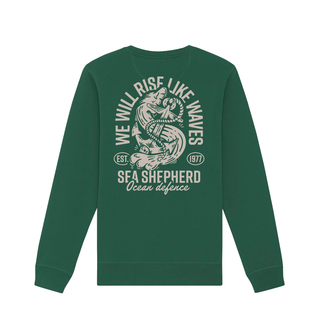 Bottle Green Printed Sweater Back