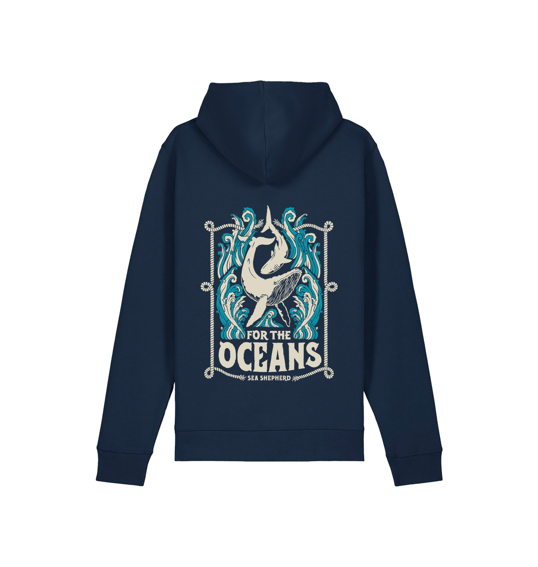 French Navy Printed Hoody