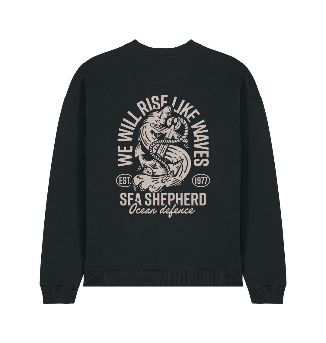 Black Printed Sweater Back