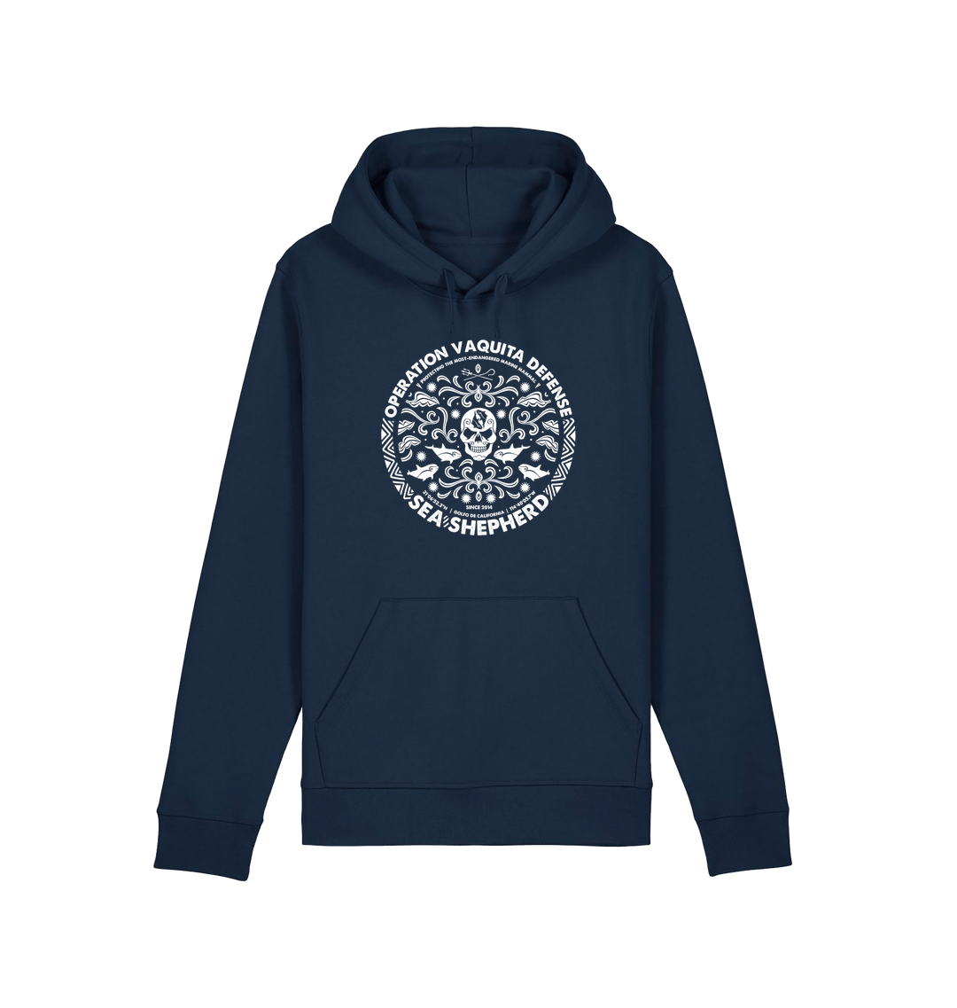 French Navy Printed Hoody Front