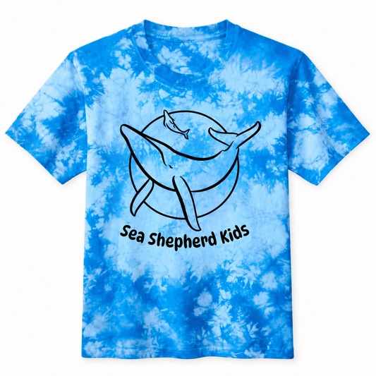 Sea Shepherd Kid's - Tie-Dye Sky Blue/Black Logo