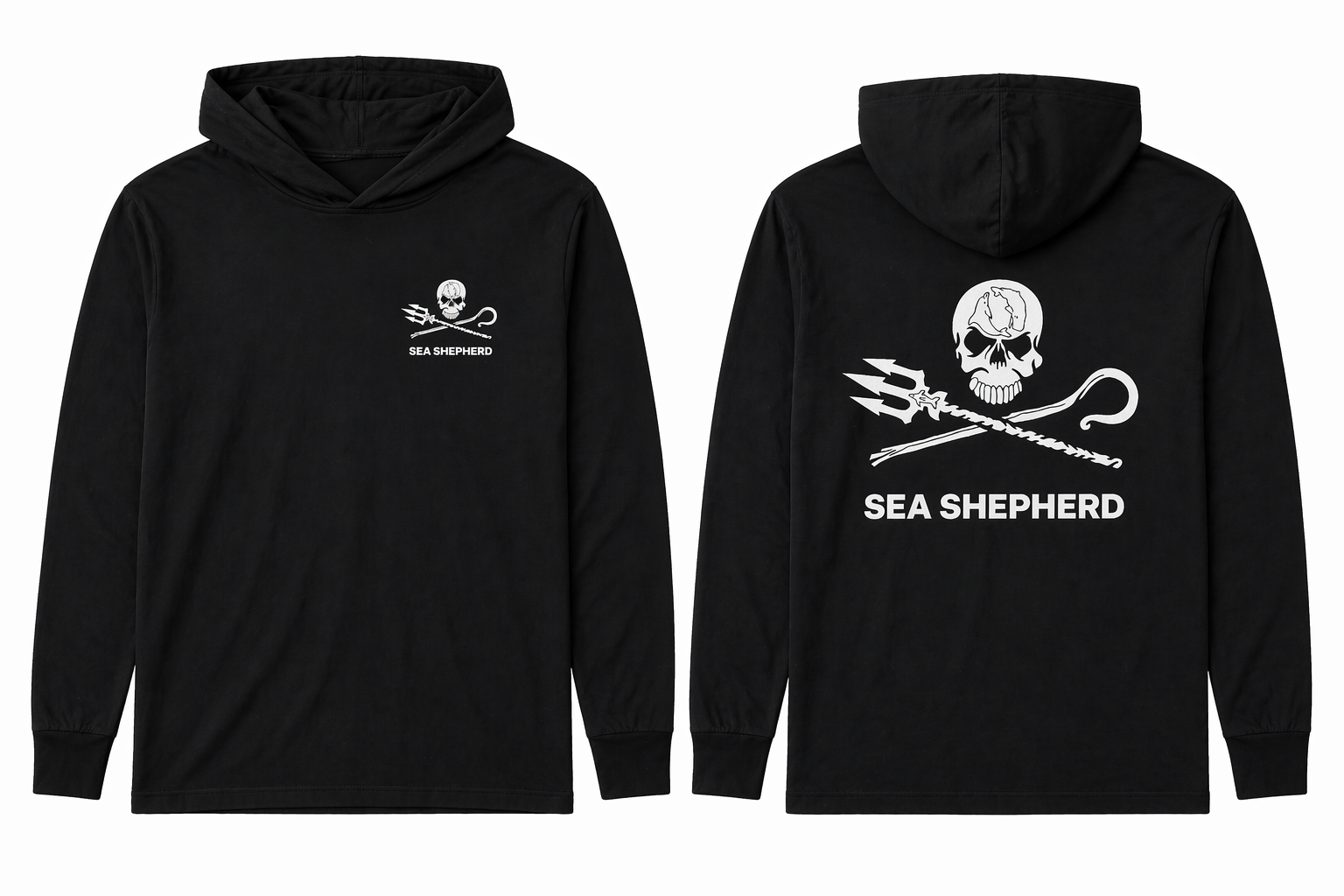 Jolly Roger Lightweight Hoodie black – Sea Shepherd USA