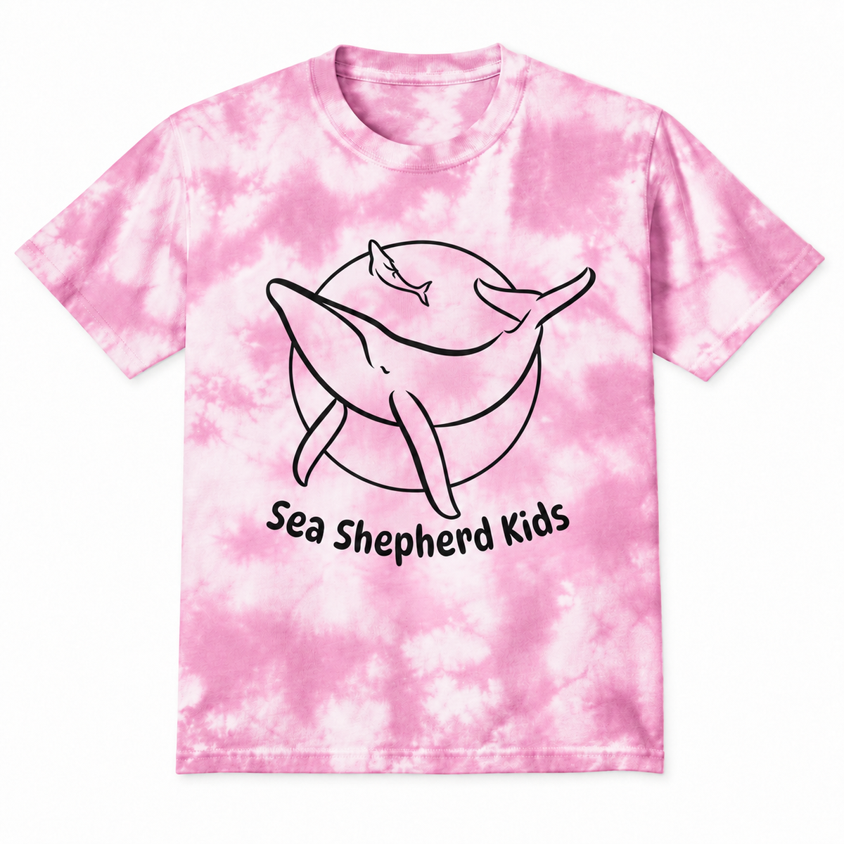 Sea Shepherd Kid's - Tie-Dye Bright Pink/Black Logo