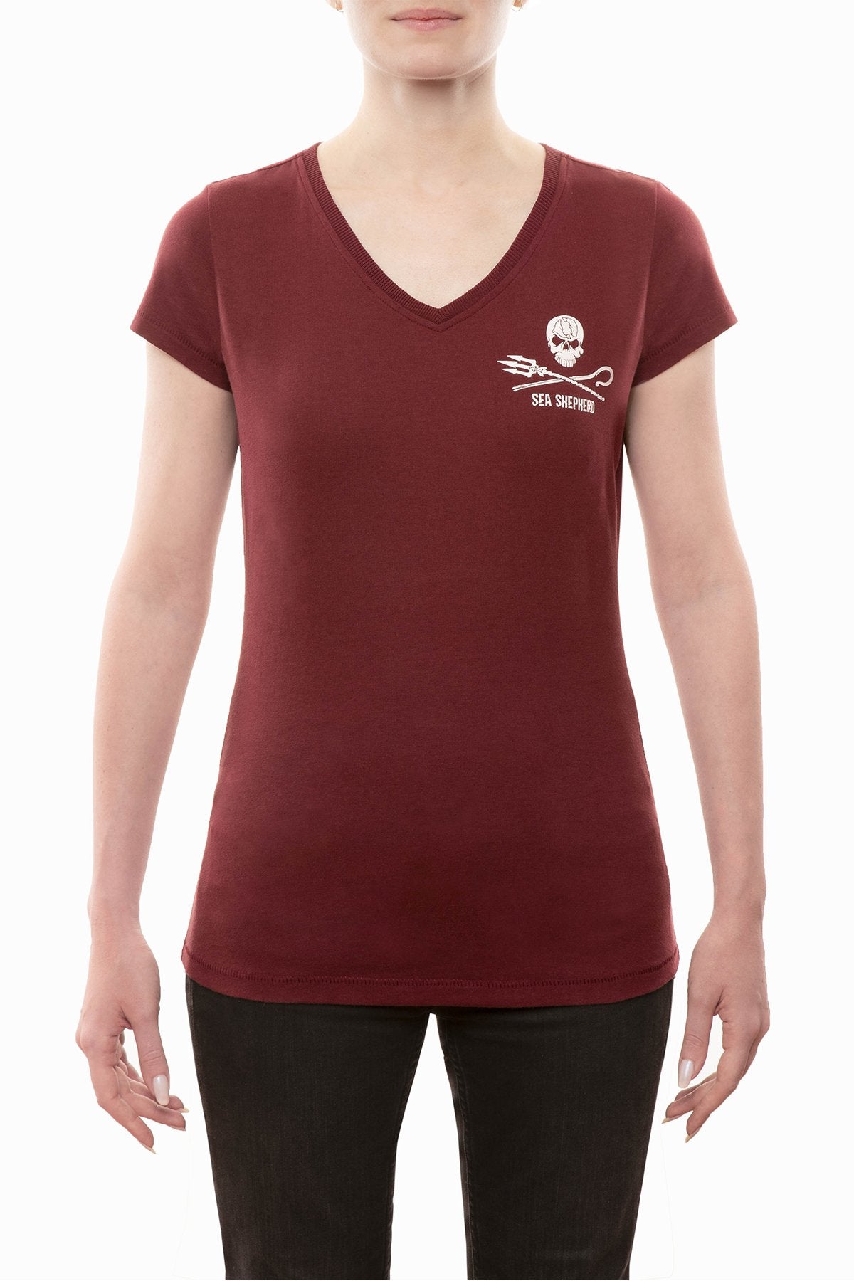 Women's Jolly Roger Burgundy Premium Fit T Shirt