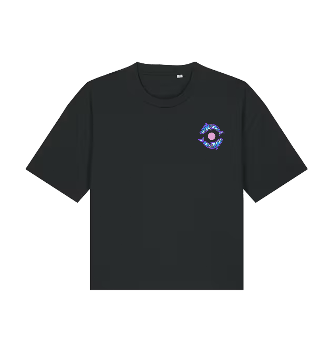 Black Printed T-shirt Front