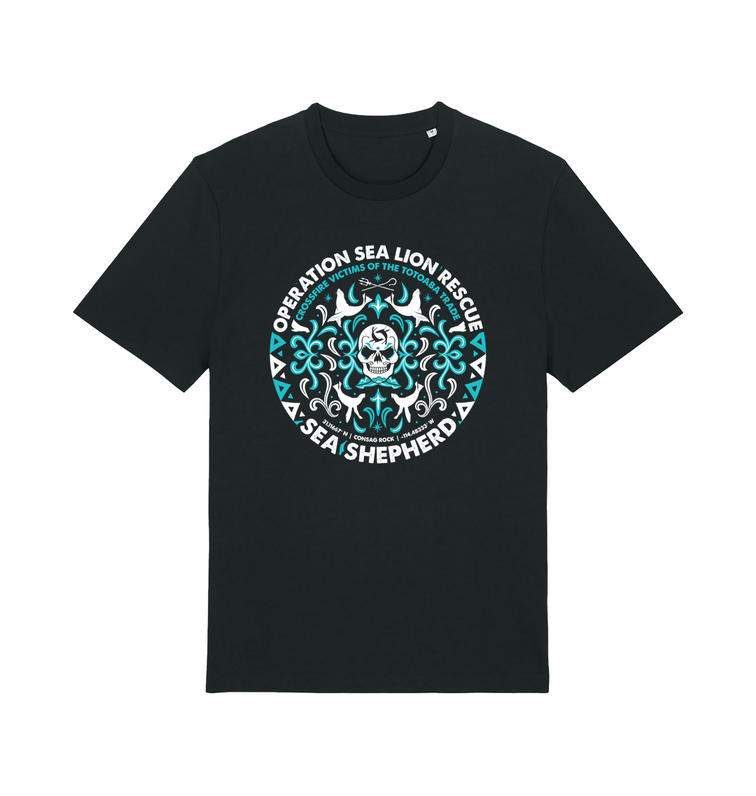 Black Printed T-shirt Front