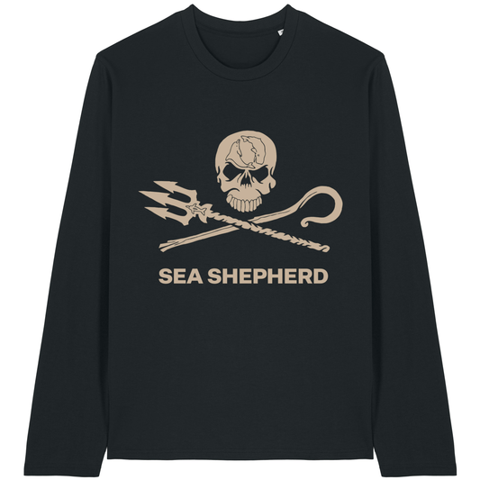 Black Printed Long Sleeve T Shirt Front