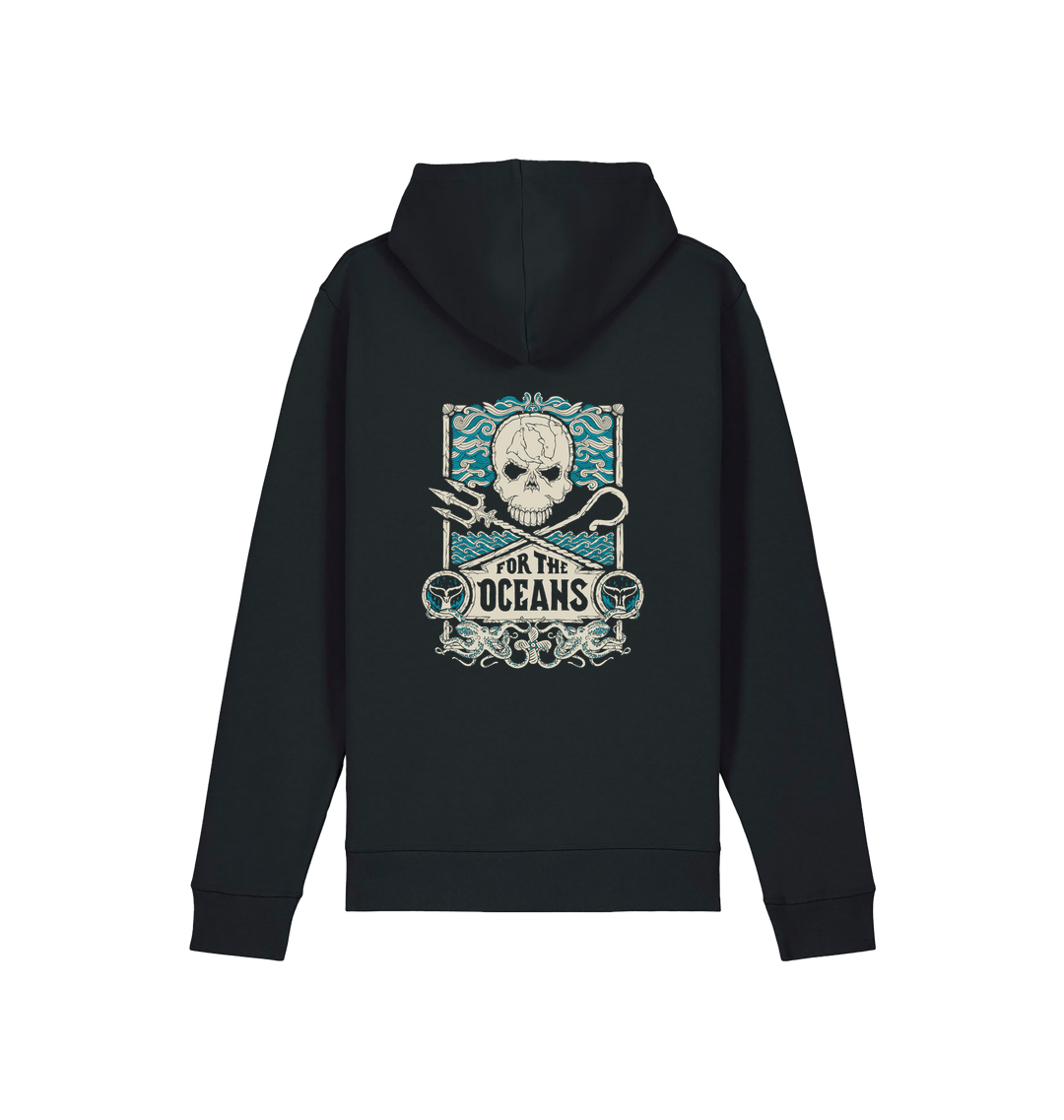 Black Printed Hoody Back