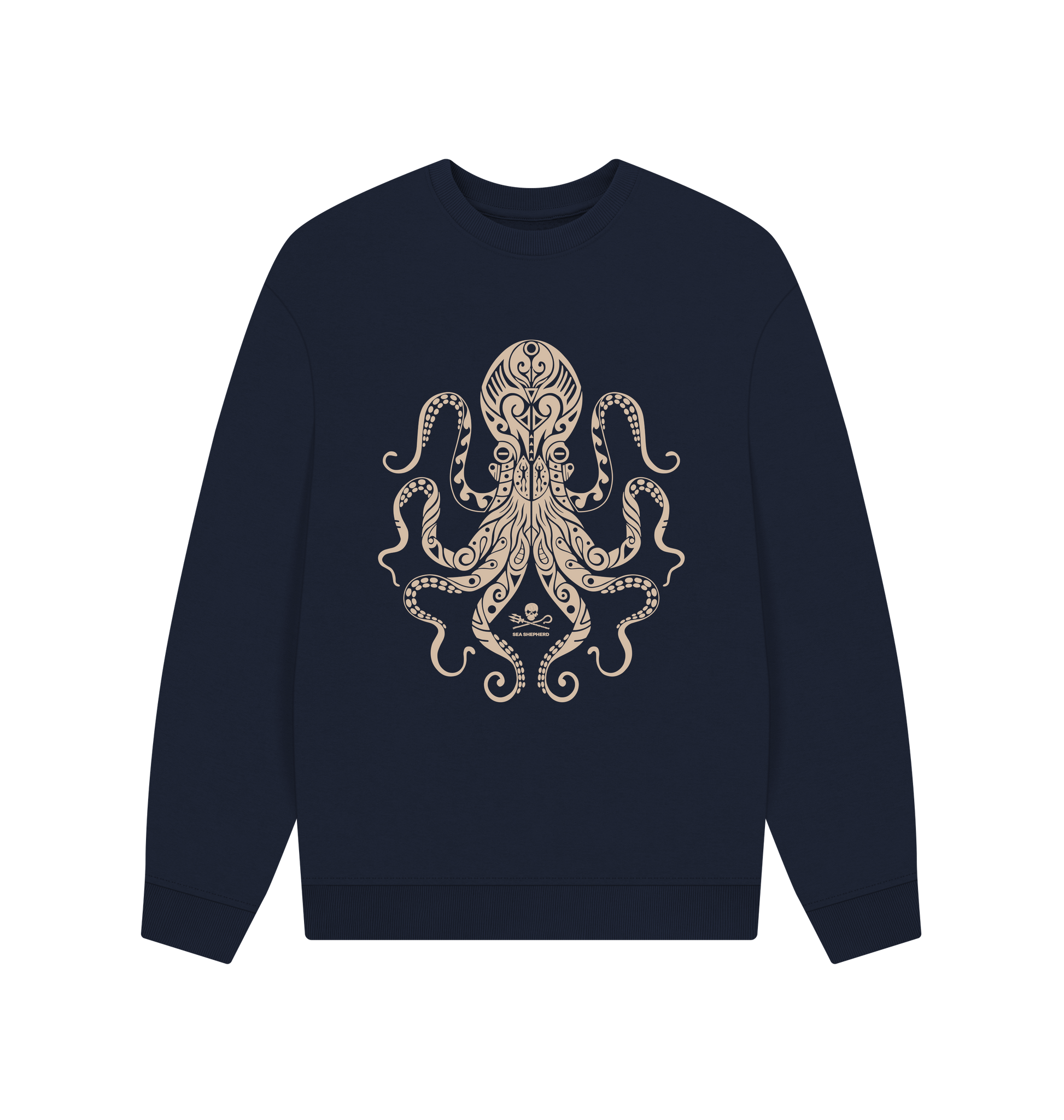 Navy Blue Printed Sweater