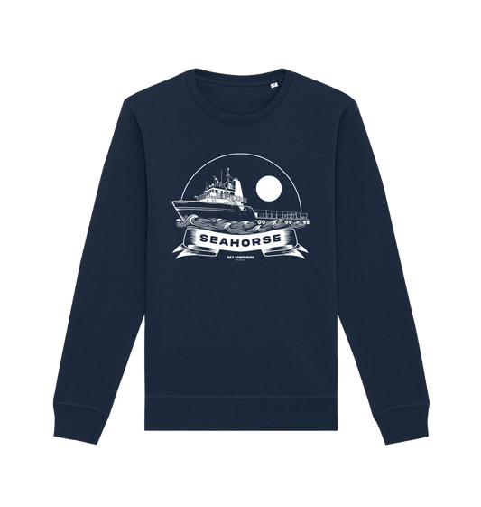 French Navy Printed Sweater Front