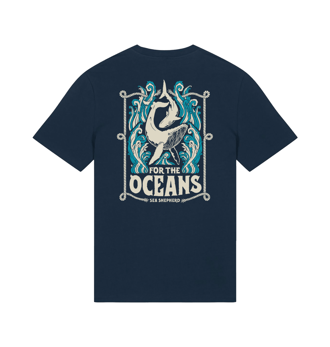 French Navy Printed T-shirt Back