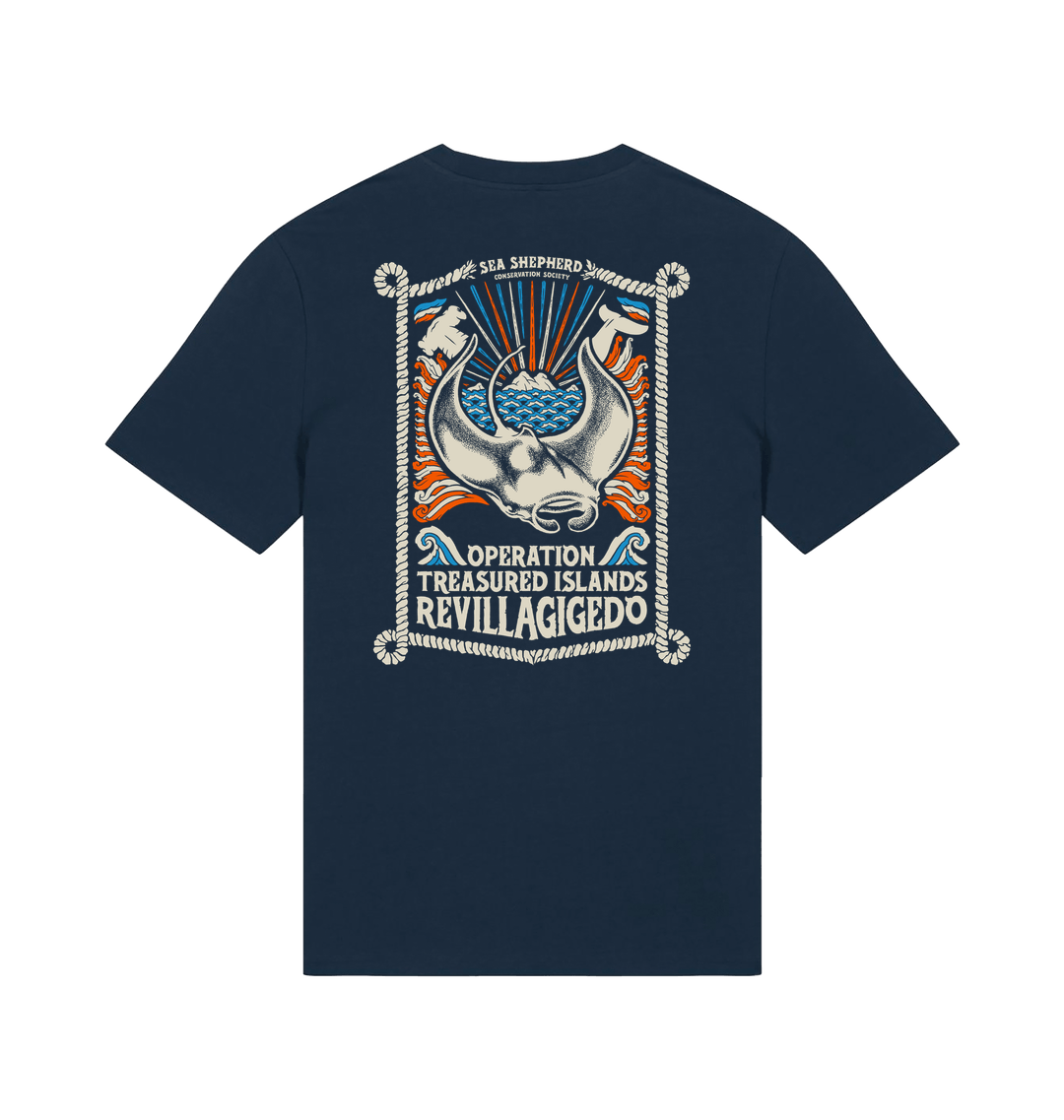 French Navy Printed T-shirt Back