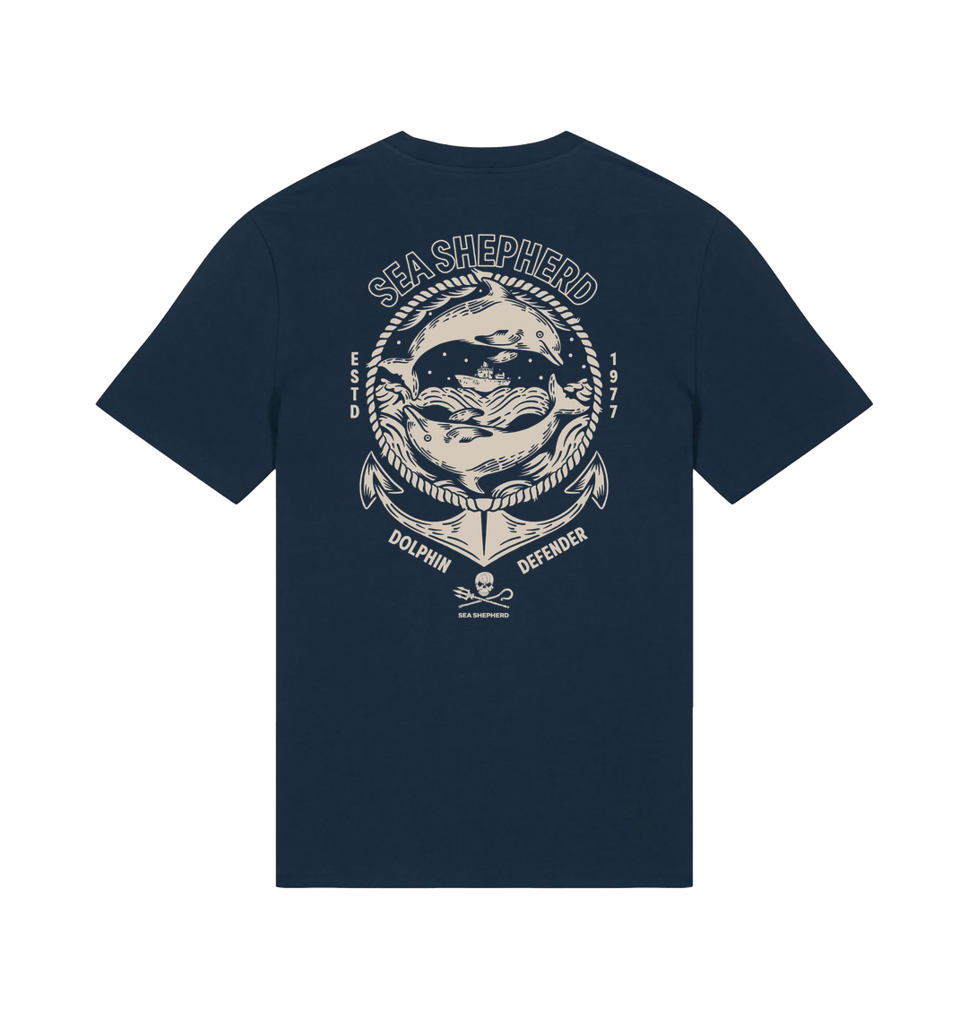 French Navy Printed T-shirt Back