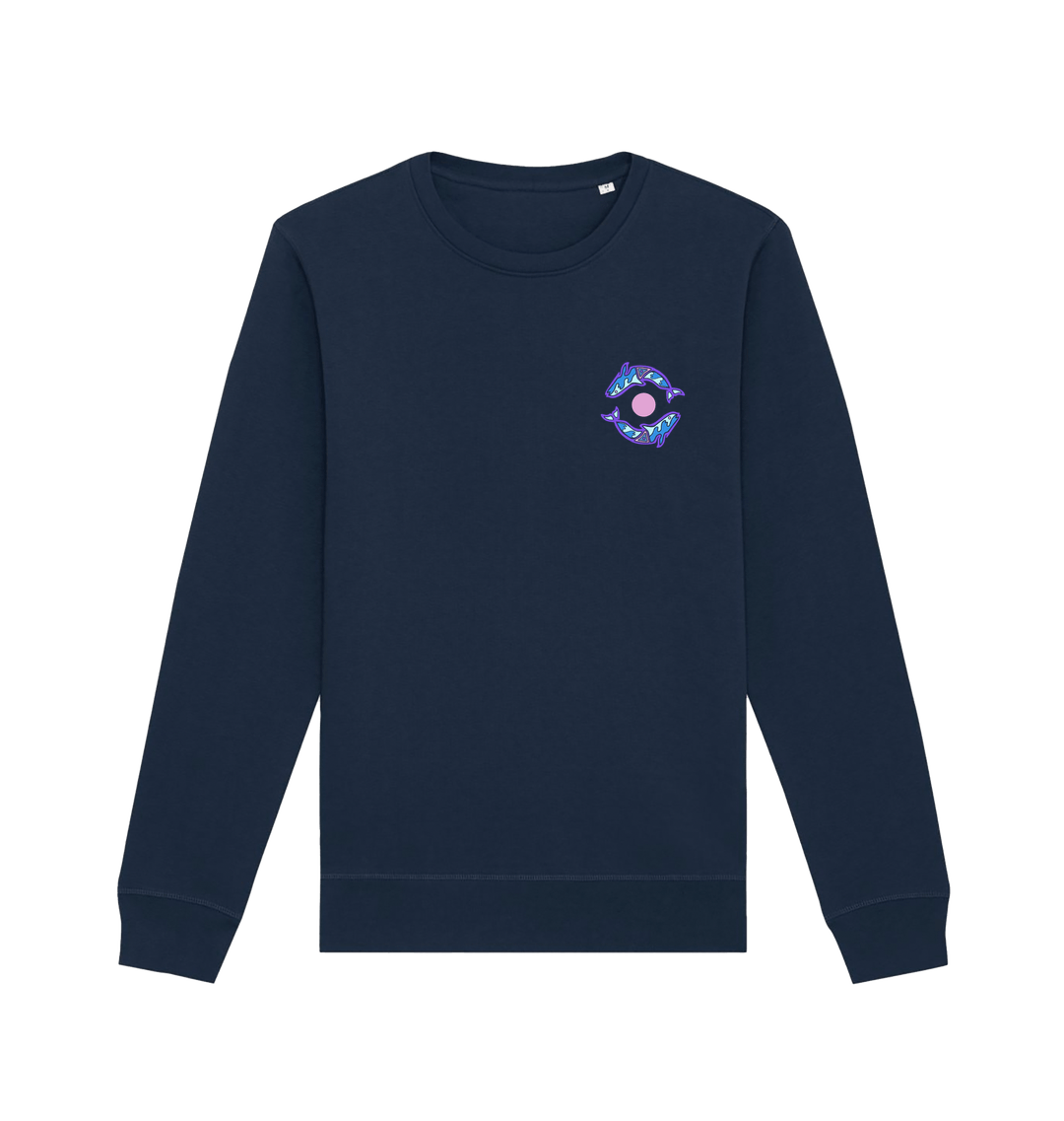 French Navy Printed Sweater