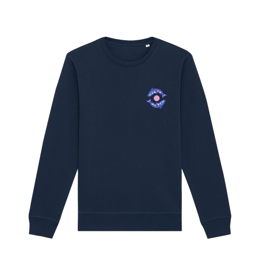 French Navy Printed Sweater