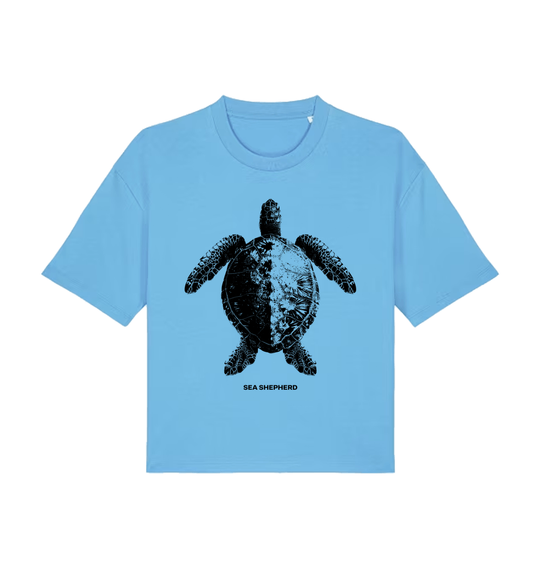 Aqua Blue Printed T-shirt Front