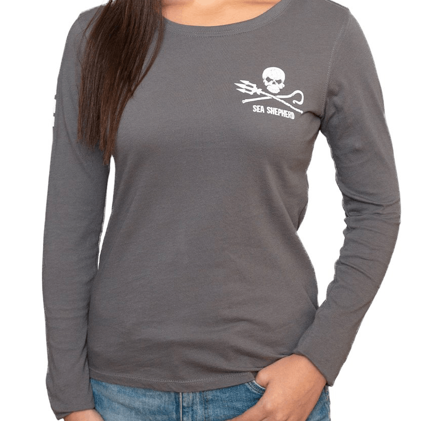 Grey Printed Long Sleeve T Shirt