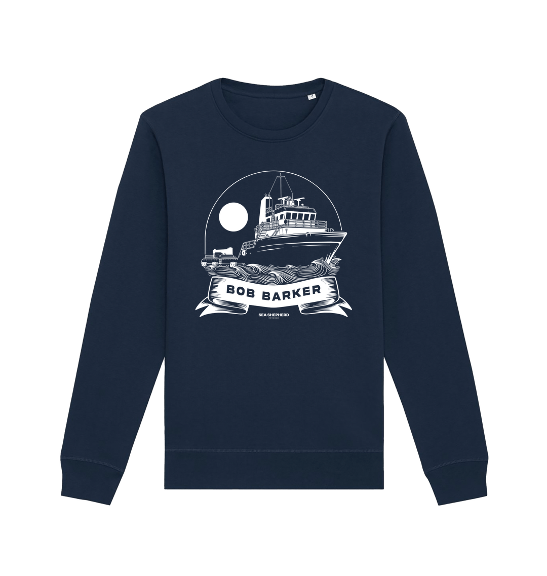 French Navy Printed Sweater Front