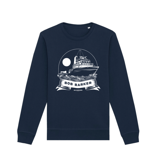 French Navy Printed Sweater Front