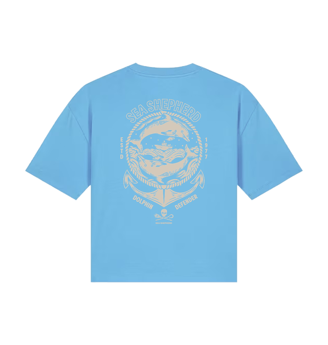 Aqua Blue Printed T-shirt Back