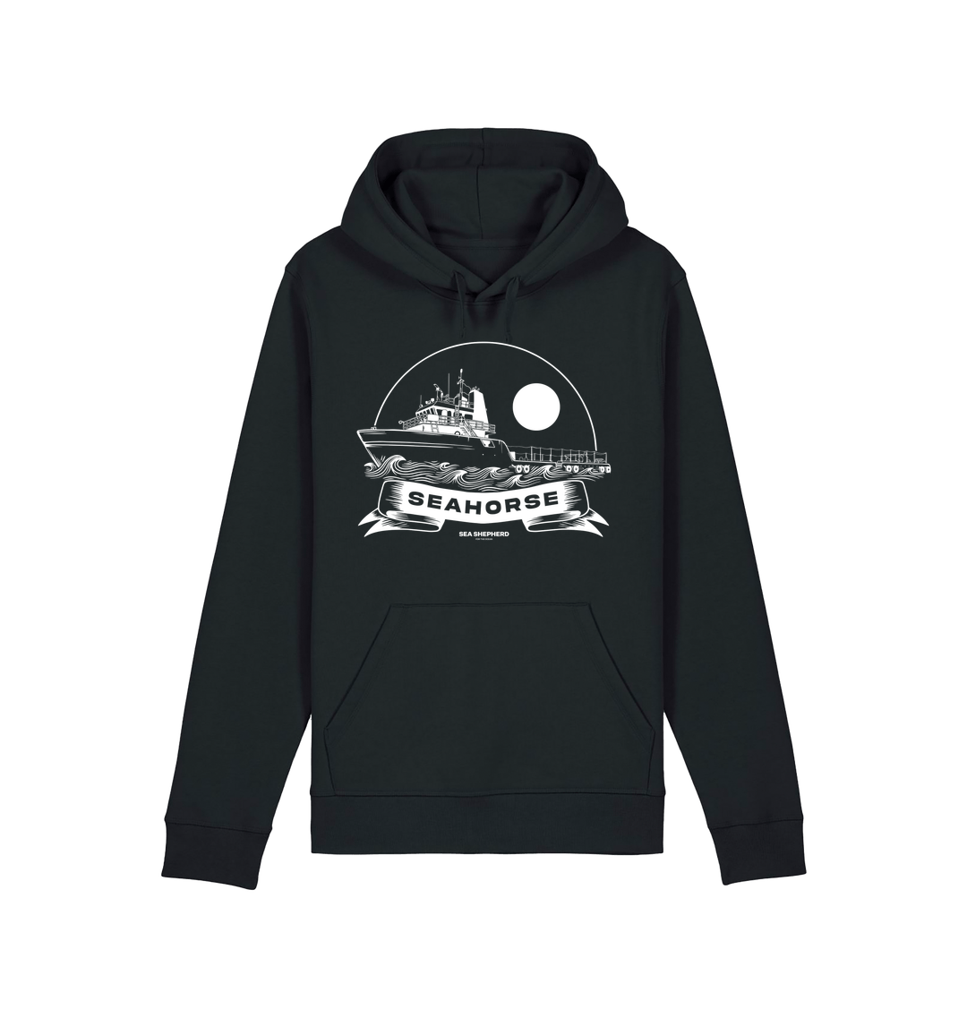 Black Printed Hoody Front