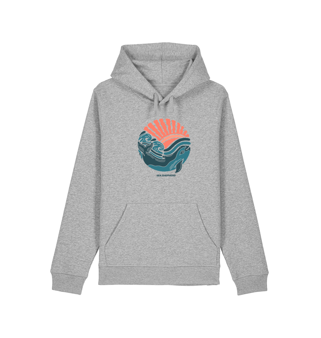 Heather Grey Printed Hoody Front