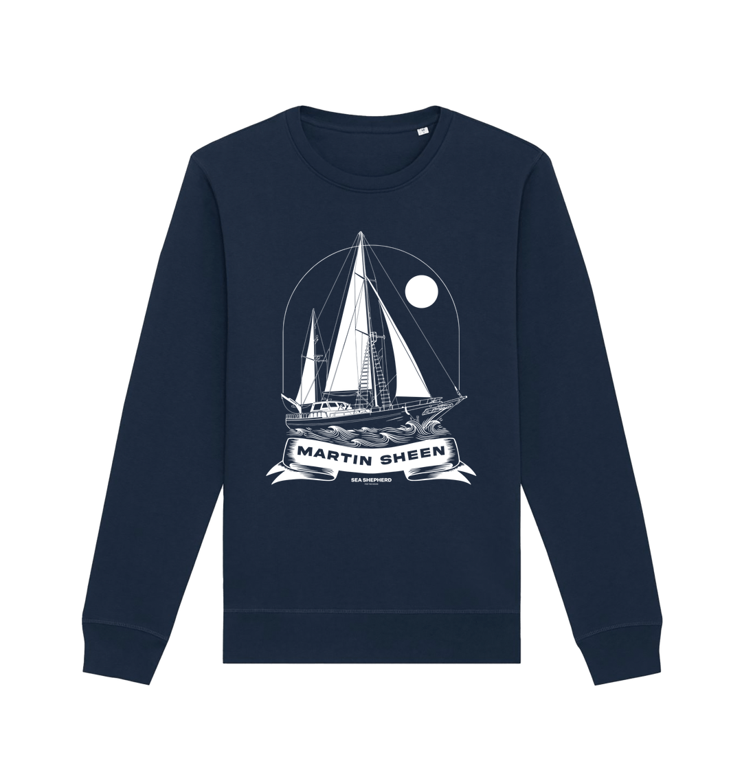 French Navy Printed Sweater Front