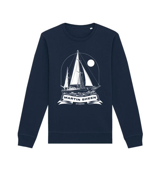 French Navy Printed Sweater Front
