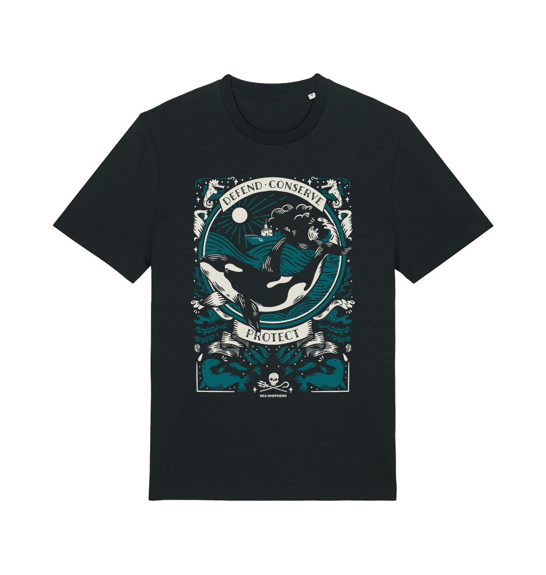 Black Printed T-shirt Front