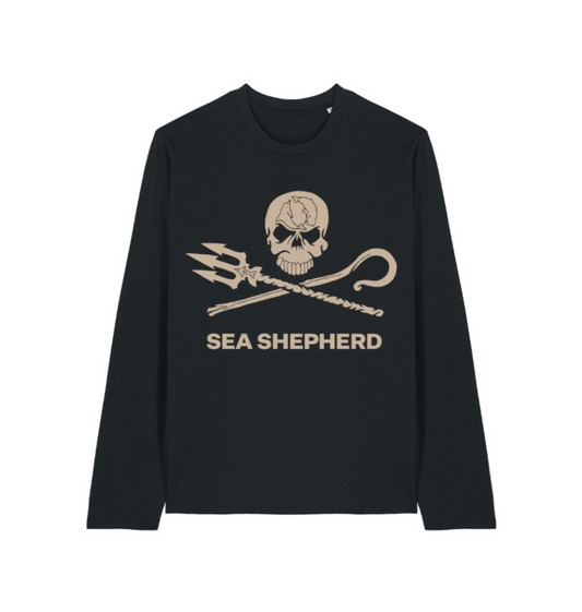 Black Printed Long Sleeve T Shirt Front